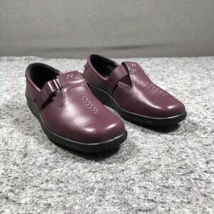 Hotter Sunset Mary Jane Shoes Womens 9 Purple Leather Comfort Flats Walking